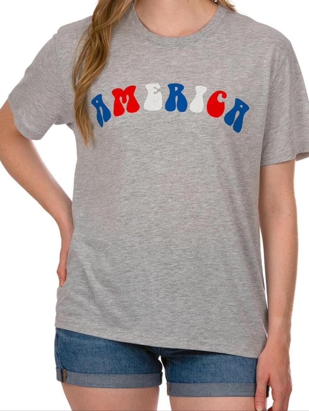 Spirit of America Retro Graphic T-Shirt Gray XL